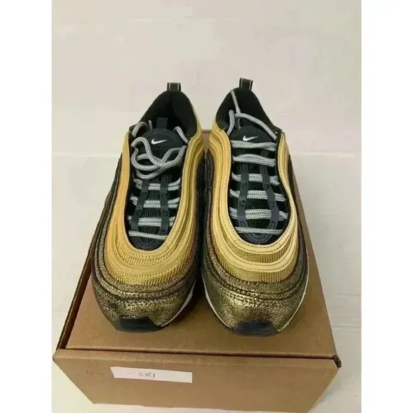 -381 Nike Women's Air Max 97 shoes, Twine/Metallic Gold/Off Noir/W, 7.5