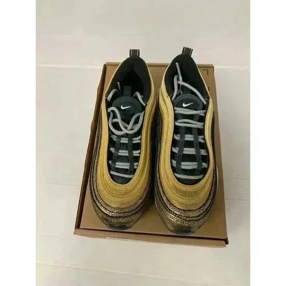 -381 Nike Women's Air Max 97 shoes, Twine/Metallic Gold/Off Noir/W, 7.5
