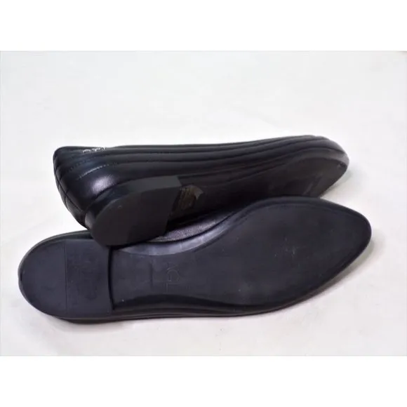 🆕 AGL Attilio Giusti Leombruni Denise Quilted Ballet Flat Shoes Black 8.5