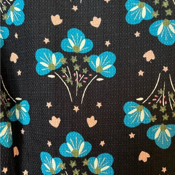 💠 Boden French Navy Star Bouquet Floral Roll Collar Dress| size US 16R NWT