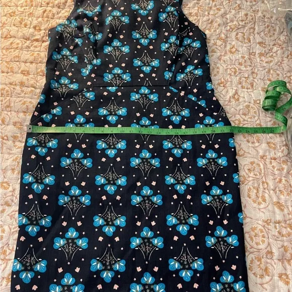 💠 Boden French Navy Star Bouquet Floral Roll Collar Dress| size US 16R NWT