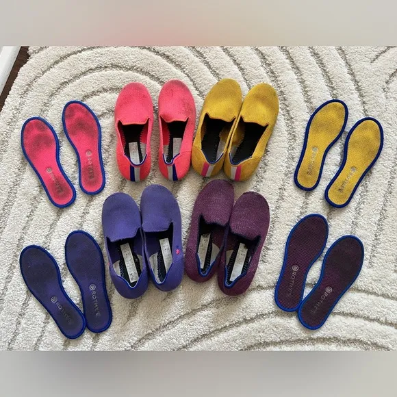 🩷💛💜 bundle of well loved Rothy’s size 12 💜💛🩷