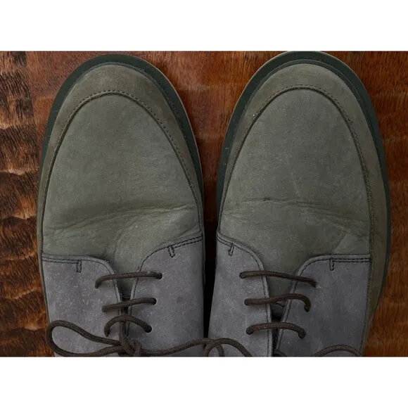 ~ Camper Mens Mateo Leather Nubuck Formal Shoes Gray Green Lace Up US 9 EU 42 ~