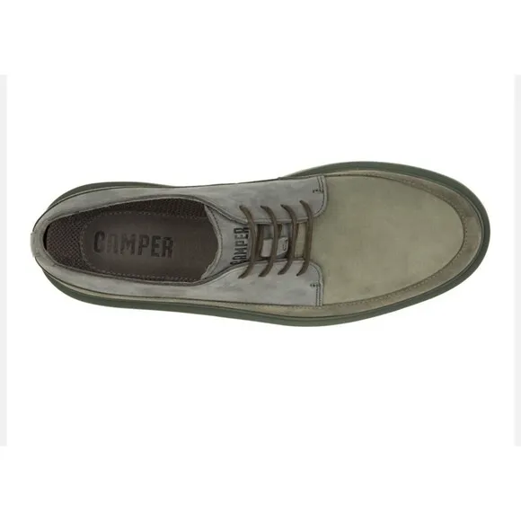 ~ Camper Mens Mateo Leather Nubuck Formal Shoes Gray Green Lace Up US 9 EU 42 ~