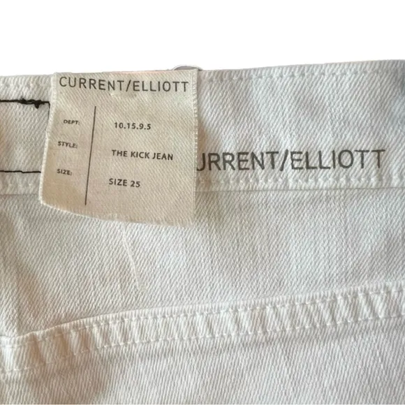 🧸🆕 Current Elliott “The Kick Jean” Mid-rise White Jeans Size 0/25