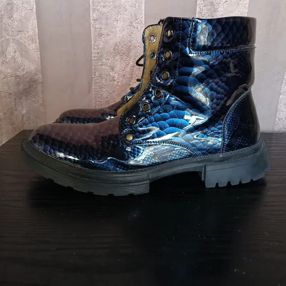 🌟 HP🎉 Men's Lace Up Boots Unbranded Reptile Print