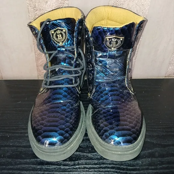 🌟 HP🎉 Men's Lace Up Boots Unbranded Reptile Print