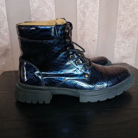 🌟 HP🎉 Men's Lace Up Boots Unbranded Reptile Print