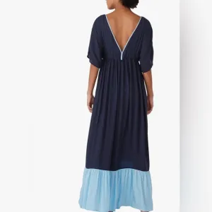 💙 NWT 💙 Kate Spade ♠️ Women's Contrast Solid Midi Tiered Cover Up Dress - small