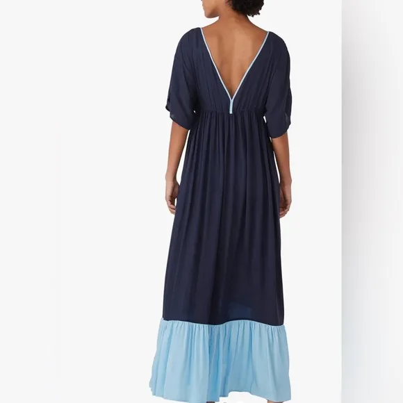💙 NWT 💙 Kate Spade ♠️ Women's Contrast Solid Midi Tiered Cover Up Dress - small