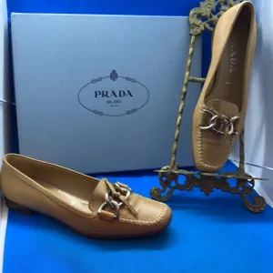 👠 🔥 PRADA Unique Mustard yellowish brown Shoes Size 36