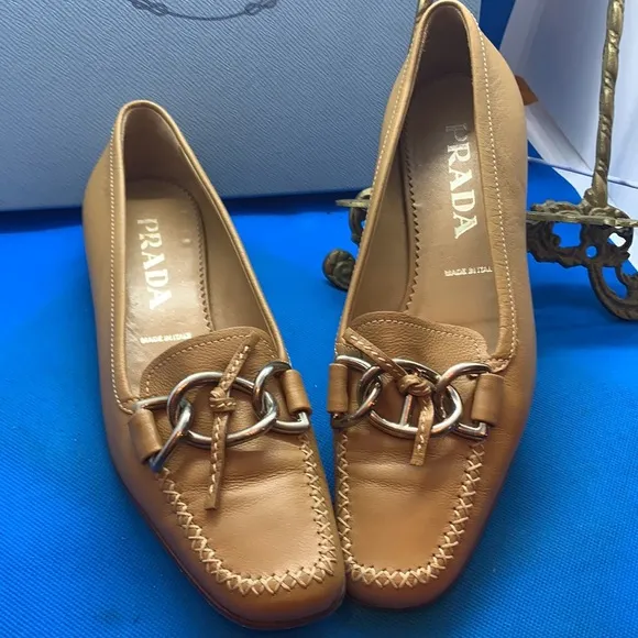 👠 🔥 PRADA Unique Mustard yellowish brown Shoes Size 36