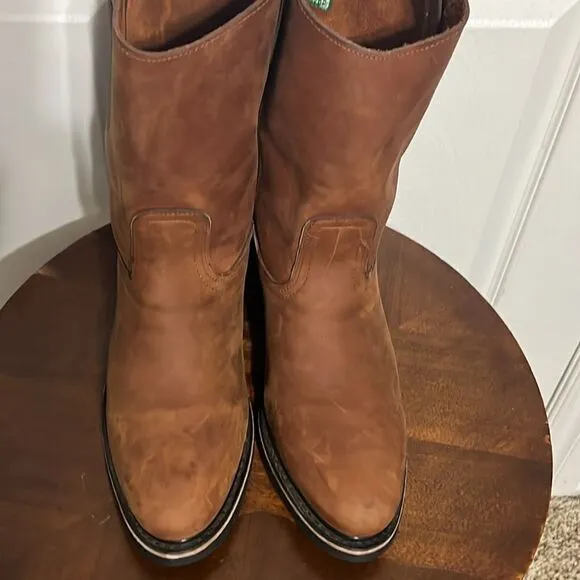 🔥 PUREPECHA WORK BOOTS GENUINE LEATHER WESTERN ROUND TOE Rubber Sole - PERFECT