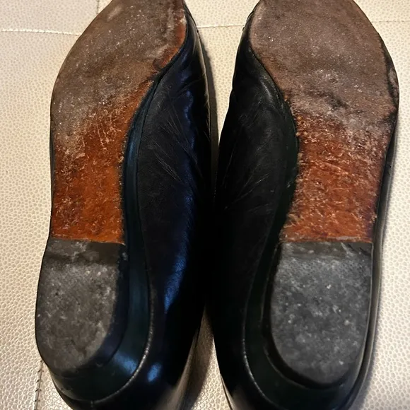 *** RARE Vintage Allure Two-Tone Navy/Green Toe Flats-Size 9N