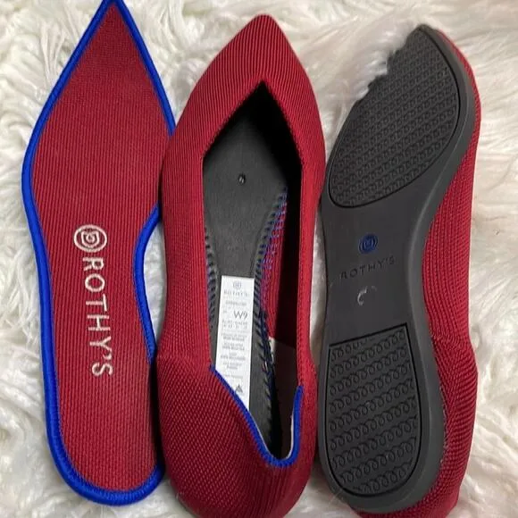 - Rothys the point size 9 red woman’s flat shoes