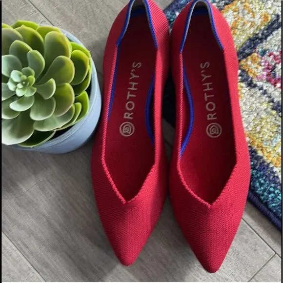 - Rothys the point size 9 red woman’s flat shoes
