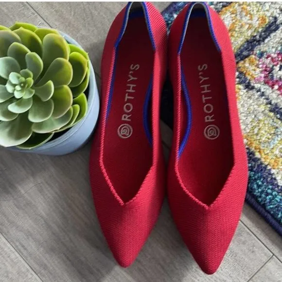 - Rothys the point size 9 red woman’s flat shoes