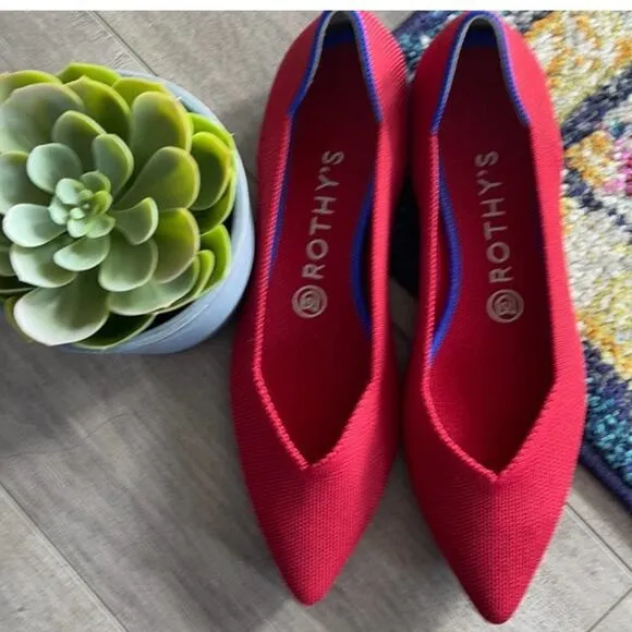 - Rothys the point size 9 red woman’s flat shoes