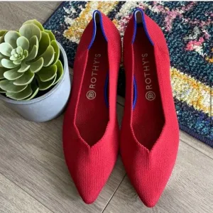 - Rothys the point size 9 red woman’s flat shoes