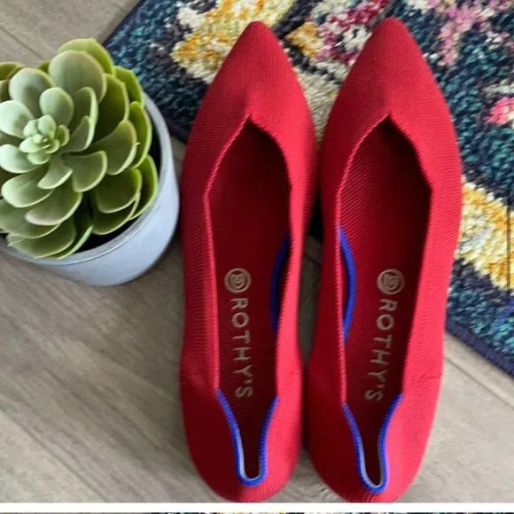 - Rothys the point size 9 red woman’s flat shoes