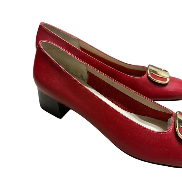 👞  Salvatore Ferragamo red ladies shoes 8 1/2 AAAA
