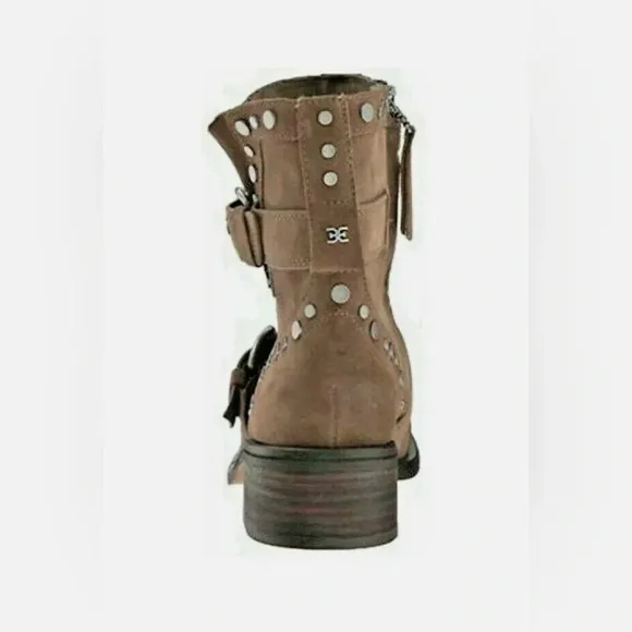 ✨ Sam Edelman Dark Taupe Velutto Suede Leather boots size 7