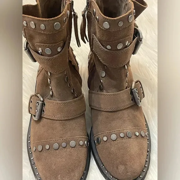 ✨ Sam Edelman Dark Taupe Velutto Suede Leather boots size 7
