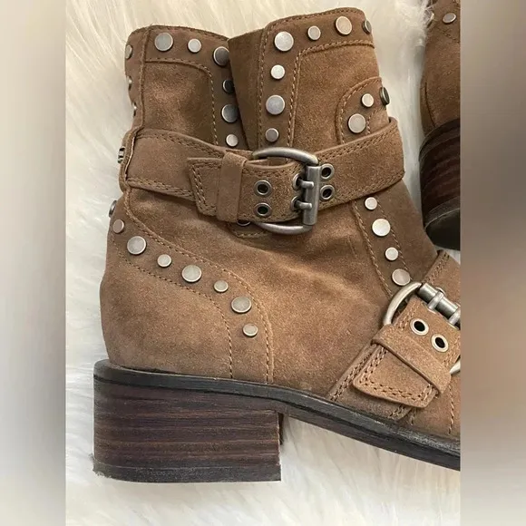 ✨ Sam Edelman Dark Taupe Velutto Suede Leather boots size 7
