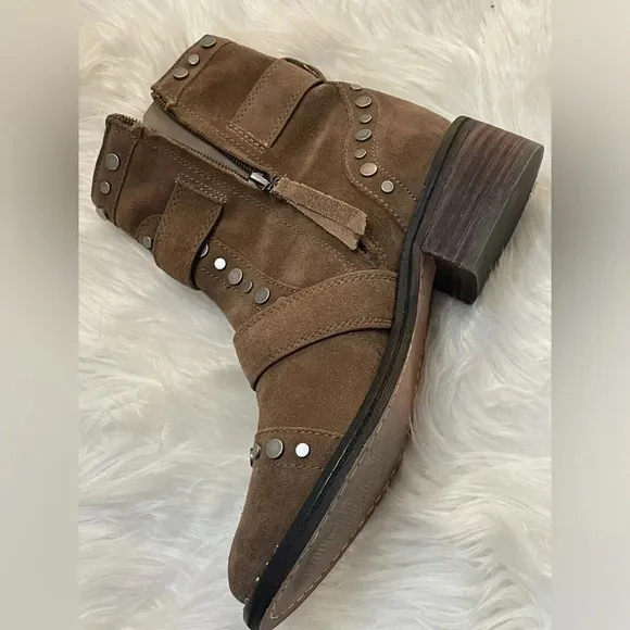 ✨ Sam Edelman Dark Taupe Velutto Suede Leather boots size 7