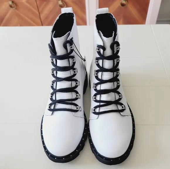 🆕️ Sorel Lennox Lace Leather Ankle Boots in White