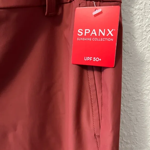 - Spanx Sunshine Shorts 4&quot; In Sun Washed Red UPF 50  Breathable Pull