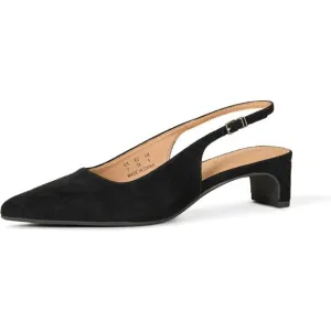⭐ Women's Black Faux Suede Slingback Block Heel