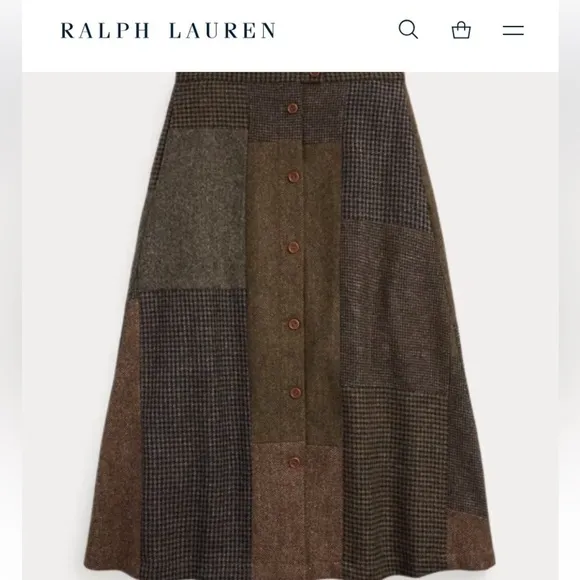 - Wool-cotton  Ralph Lauren RRL Double patchwork Skirt NO Sz TAG​​​​