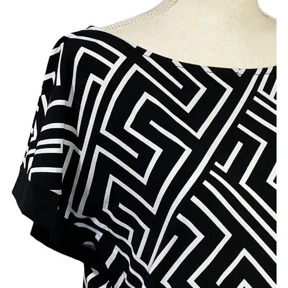 100. White House Black Market Zig-Zag Printed Geometric Dress Size Medium