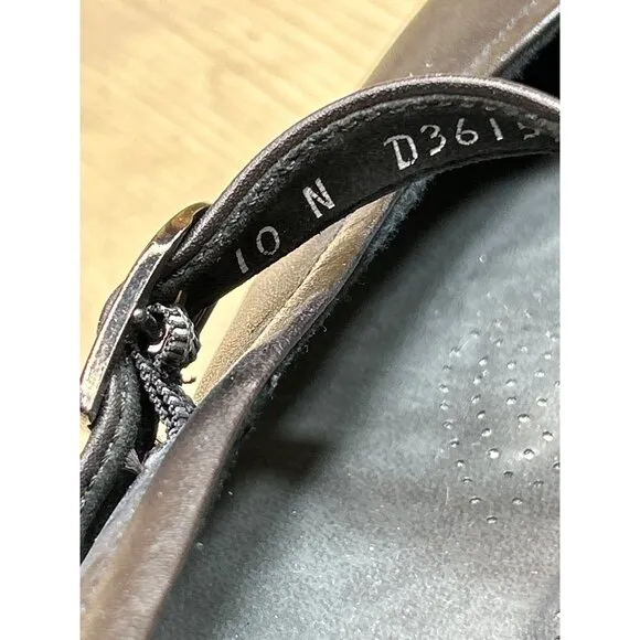 10N SAS Womens Black Leather Mary Jane Flat Loafers Shoes Comfort