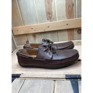 13M Sebago Handcrafted CANTON Two Eye Leather Loafer Boat Shoes Brown Mens
