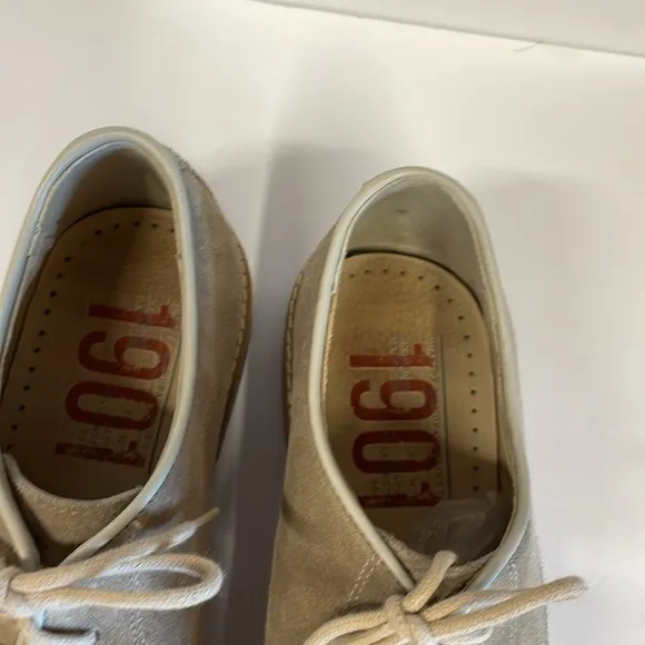 1901 Made In Italy Beige Suede Lace Up Men’s Oxford’s Shoes size 43