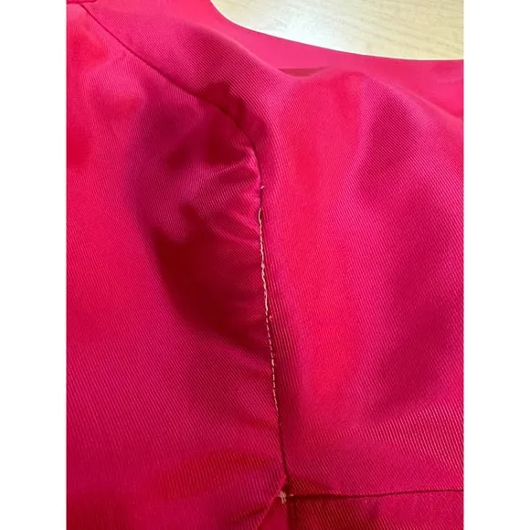 1960s raspberry gown with attached jacket and empire waist by House of Bianchi S