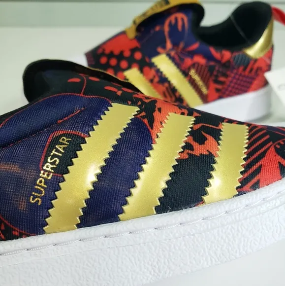 2.5Y Adidas Superstar 360 New Year RARE Unisex Kids Multi Slip On Sneakers