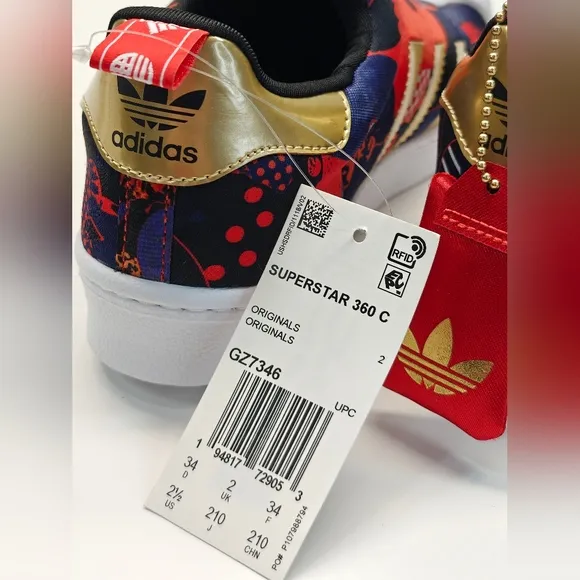2.5Y Adidas Superstar 360 New Year RARE Unisex Kids Multi Slip On Sneakers