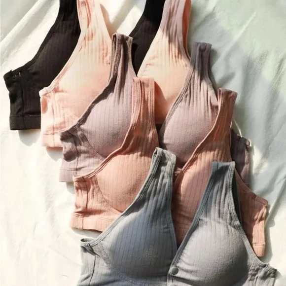 5 pack button front nursing bra