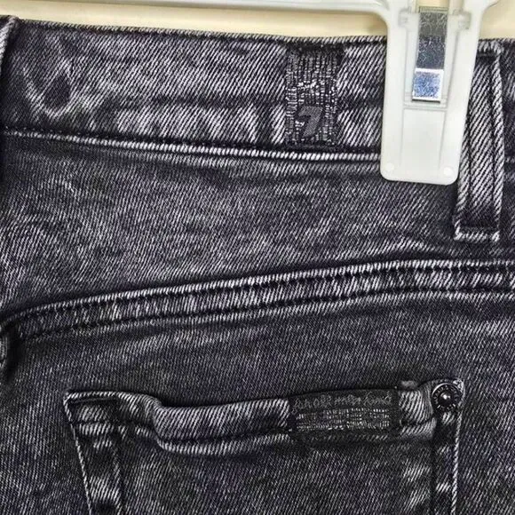 7 For All Mankind Women's 26 Jeans Black High Rise Skinny Ankle Stretch Denim