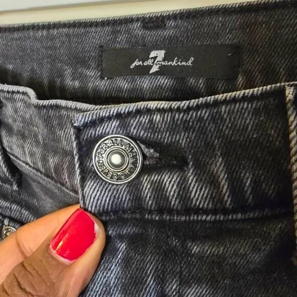 7 For All Mankind Women's 26 Jeans Black High Rise Skinny Ankle Stretch Denim