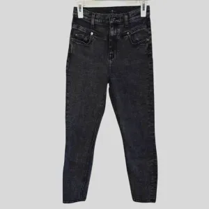 7 For All Mankind Women's 26 Jeans Black High Rise Skinny Ankle Stretch Denim