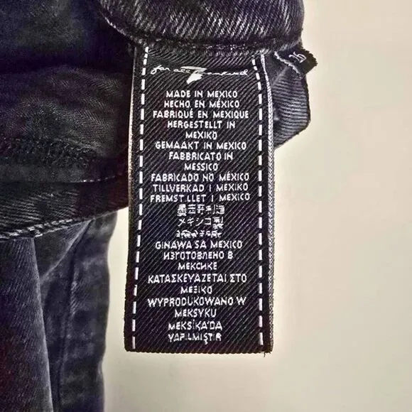 7 For All Mankind Women's 26 Jeans Black High Rise Skinny Ankle Stretch Denim