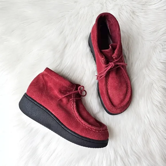 90's Lower East Side Suede Leather Wallabee Chukka Boots Shoes Vintage Chunky, 9