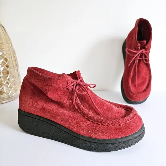 90's Lower East Side Suede Leather Wallabee Chukka Boots Shoes Vintage Chunky, 9