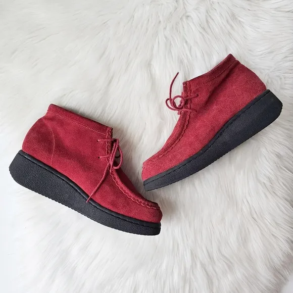 90's Lower East Side Suede Leather Wallabee Chukka Boots Shoes Vintage Chunky, 9
