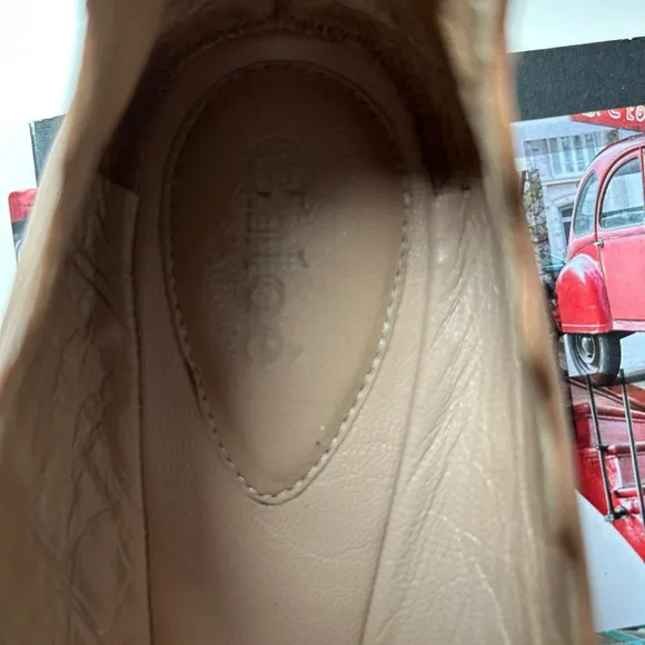 9.5 /39.5 Chloe Lauren Leather Ballerina Flat -Natural/Light Tan