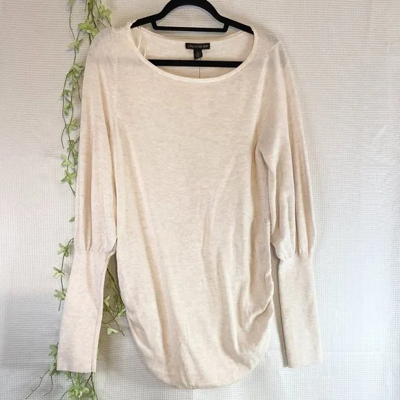 A Pea In The Pod Boat Neck Side Ruched Balloon Long Sleeve Pullover Swea…